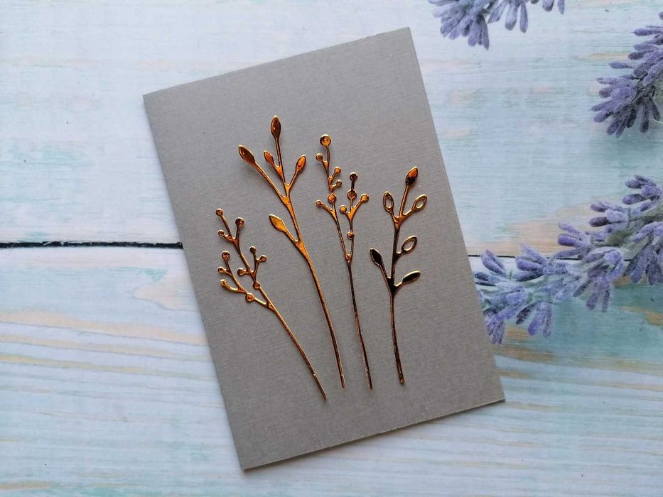 Scrapki złote gałązki długie mix 4szt