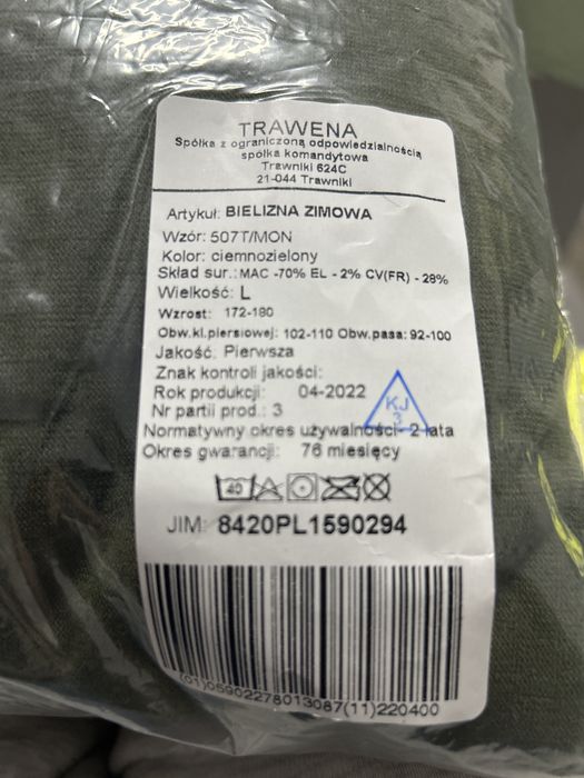 Bielizna zimowa wz. 507T/MON