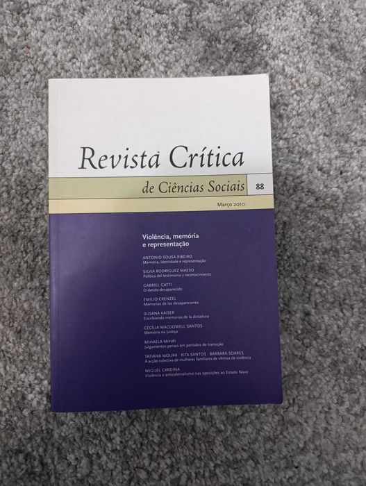 Revista Crítica: Violência, memória e representação (portes incluídos)