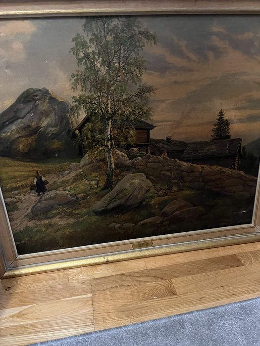 Stary obraz osada w górach