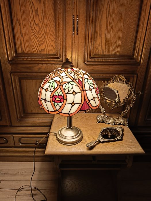 Lampy witrażowa mosiądz brąz