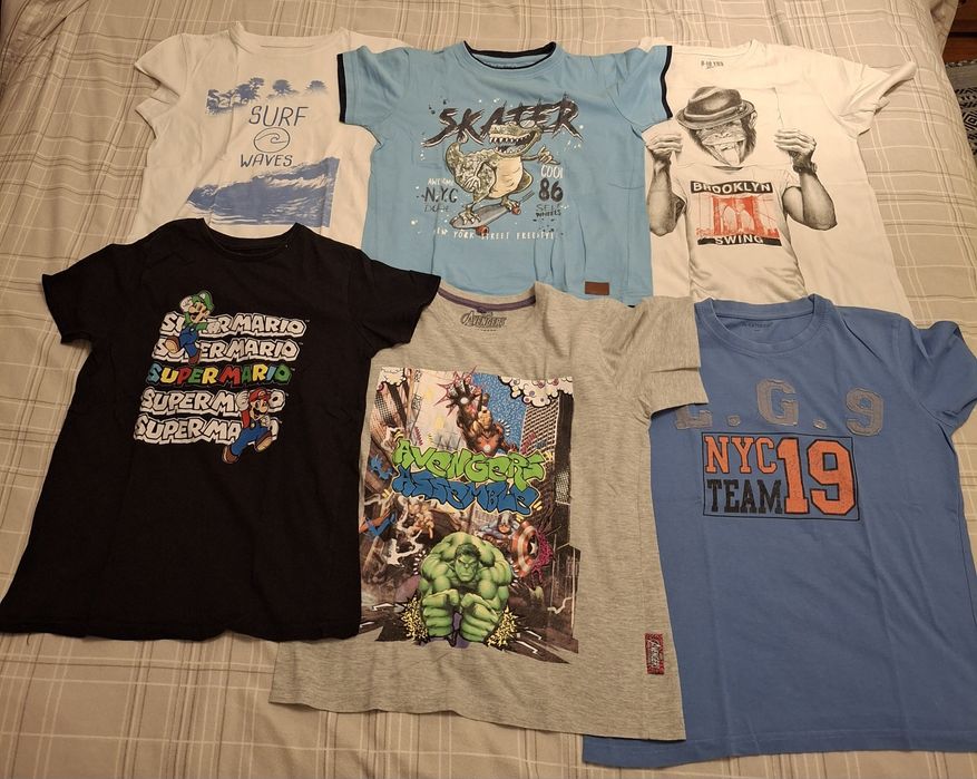 14 T-shirts criança 9-10 anos