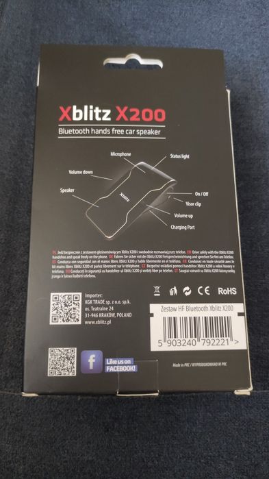 19Zestaw głośnomówiący Bluetooth Xblitz X200 zestaw z auto ładowarką