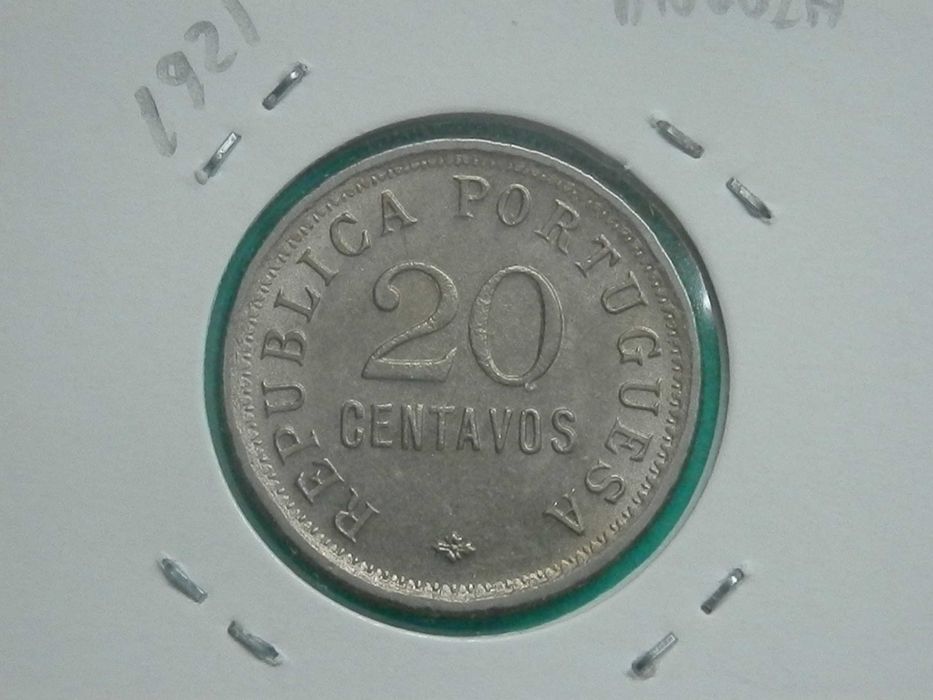 1249 - Angola: 20 centavos 1921 níquel, por 18,00