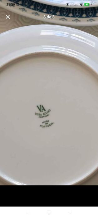 Serviço de jantar Vista Alegre VIANA Azul Cobalto Marca 34(1971-1980)NOVO(41 peças)