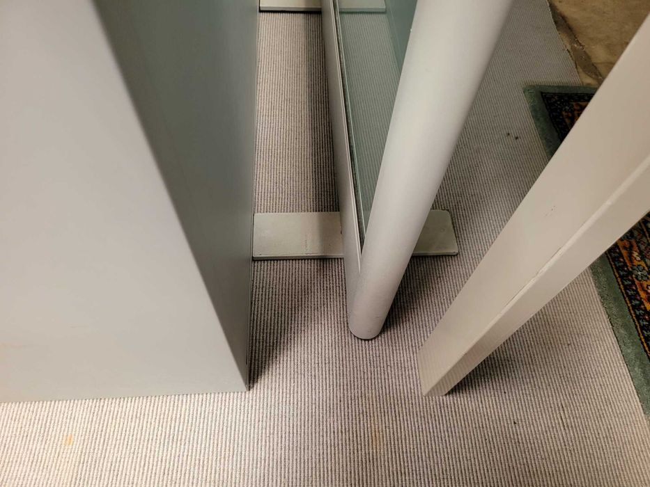 Divisórias / biombos em metal e vidro fosco - óptimo estado