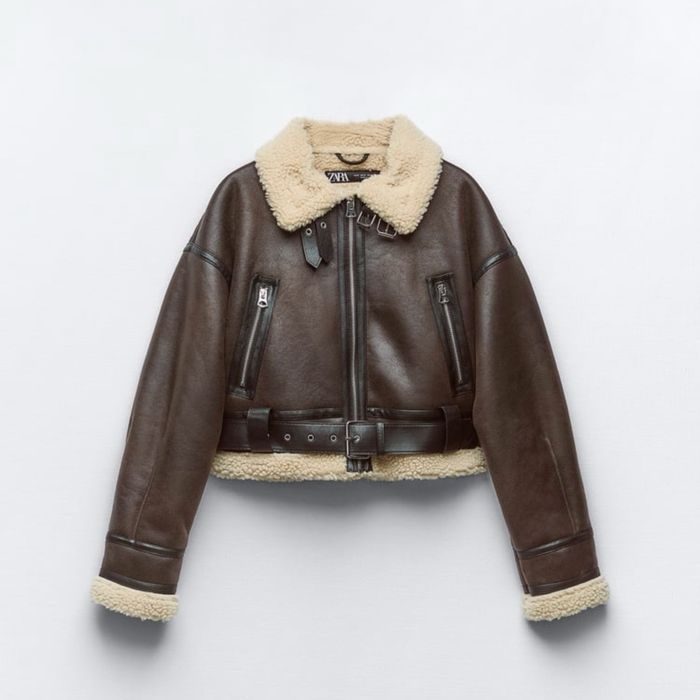 Дубленка Zara коричневая