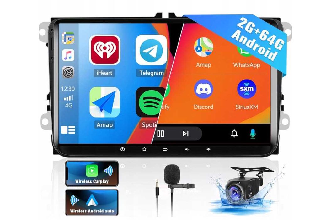 Radio Samochodowe 2 + 64 G Android 13 Wireless Carplay z nawigacją