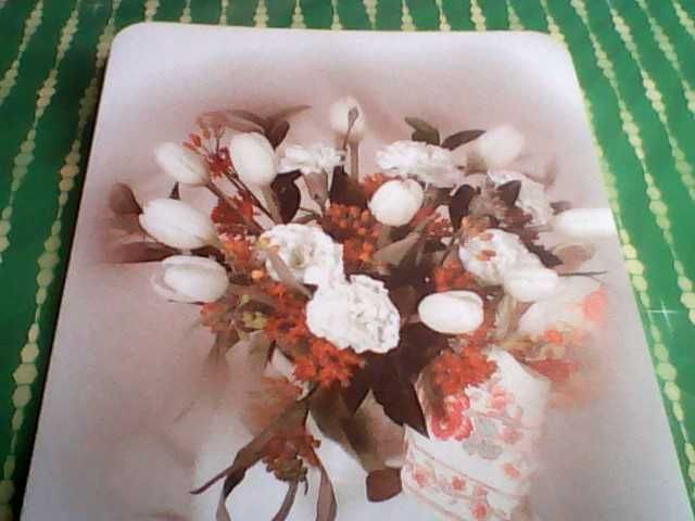 Komplet (nr 3) kartek okolicznościowych z życzeniami (motyw kwiatowy)