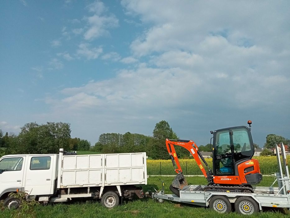 Usługa wynajmu minikoparki Kubota KX19
