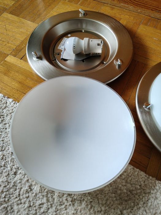 Plafon 2szt komplet,kinkiet, lampa ścienna stal szczotkowana IKEA