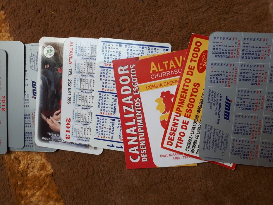 Lote 18 calendários de bolso
