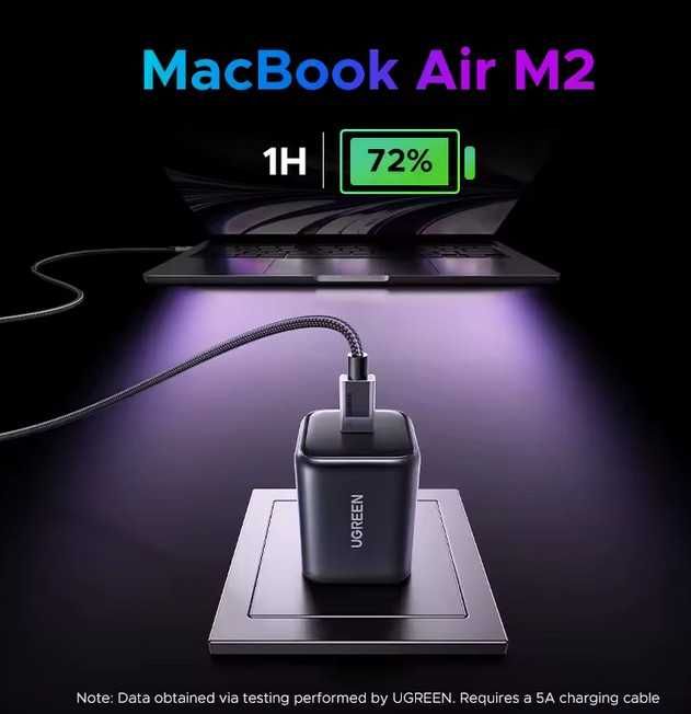 Зарядний пристрій 45W UGREEN X524 - GaN Блок MFi PD QC