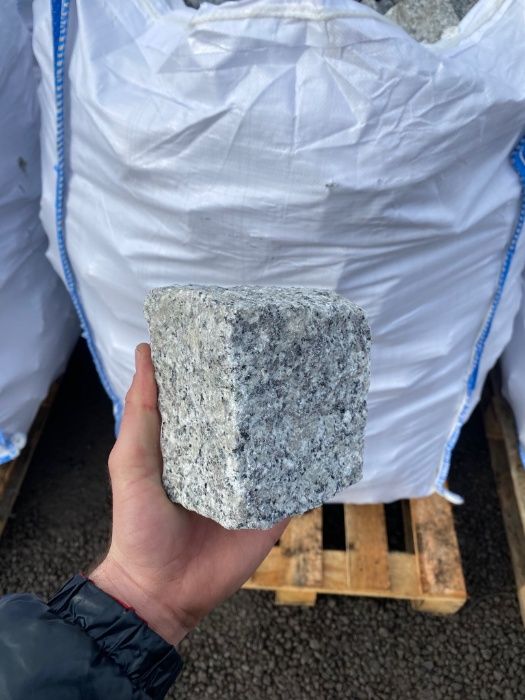 Kostka granitowa szara 1 gat. granit kamień kostka brukowa obrzeże
