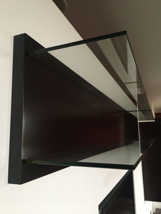 Conjunto móveis sala TV e cristaleiras madeira wengué