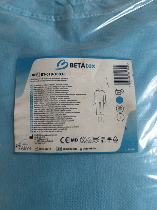 fartuch medyczny niebieski 10-pak rozmiar L