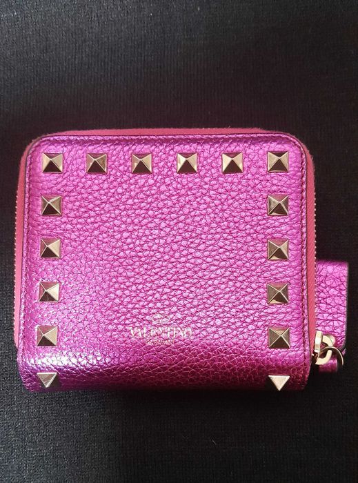 Шкіряний французький гаманець Valentino Rockstud