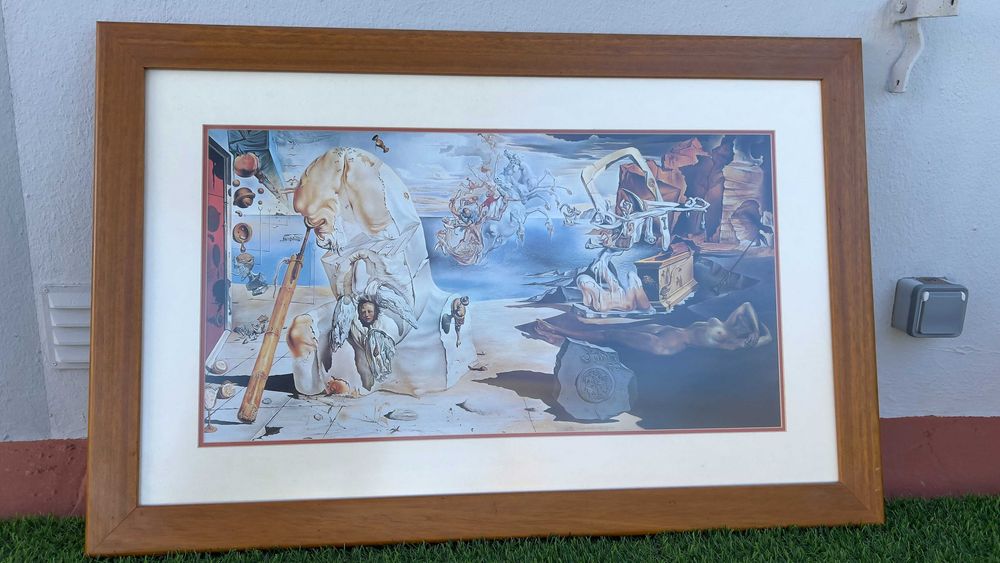 Conjunto 4 Quadros Salvador Dalí – Moldura Madeira, Pass-Partout Duplo