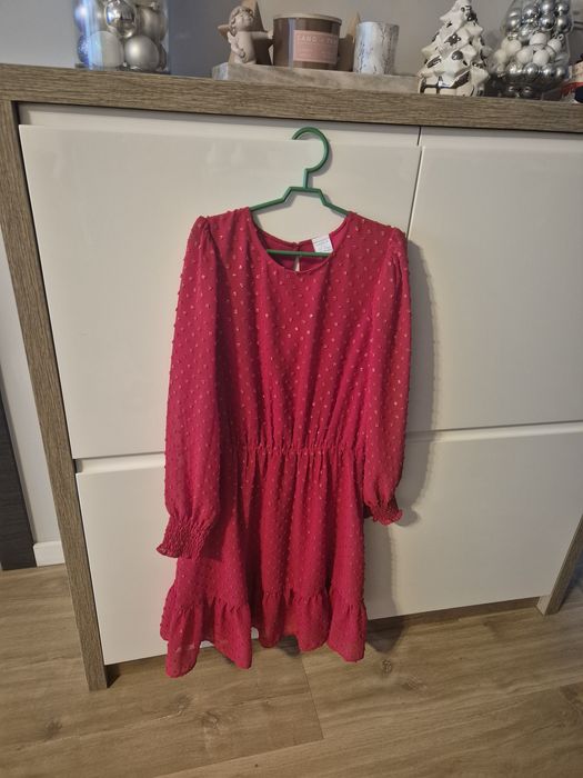 Sukienka świąteczna, czerwona, Lindex, r. 146