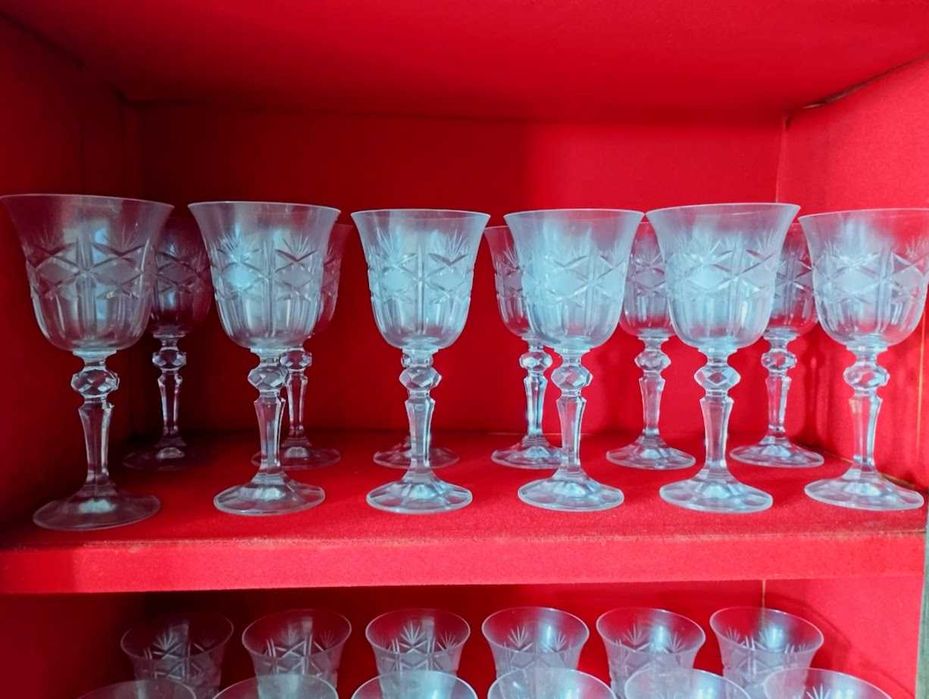 Serviço copos cristal 64 peças Bohemia