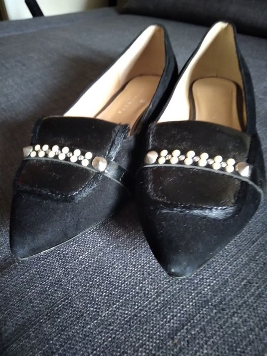 Sapatos pretos com pérolas Sofia Costa n37 37