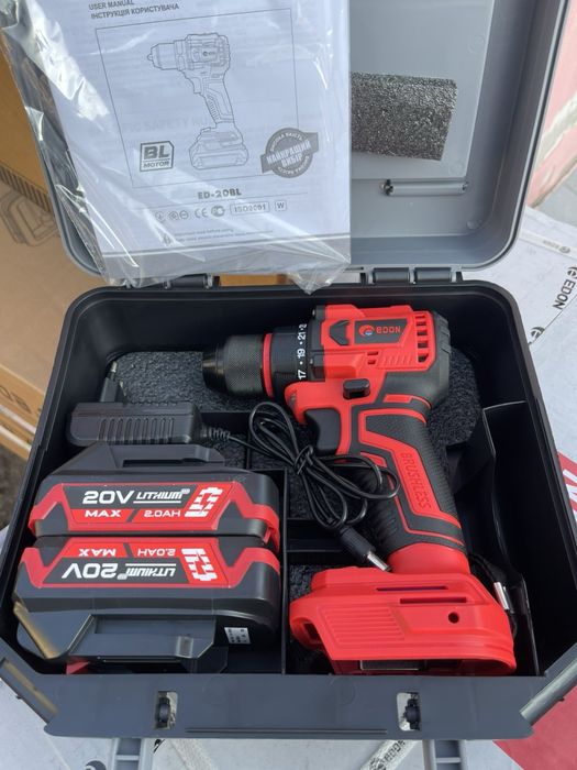 Аккумуляторный бесщеточный шуруповерт Edon ED-20BL дрель-шуруповерт