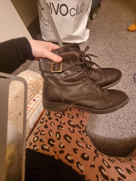 botki damskie brazowe 41