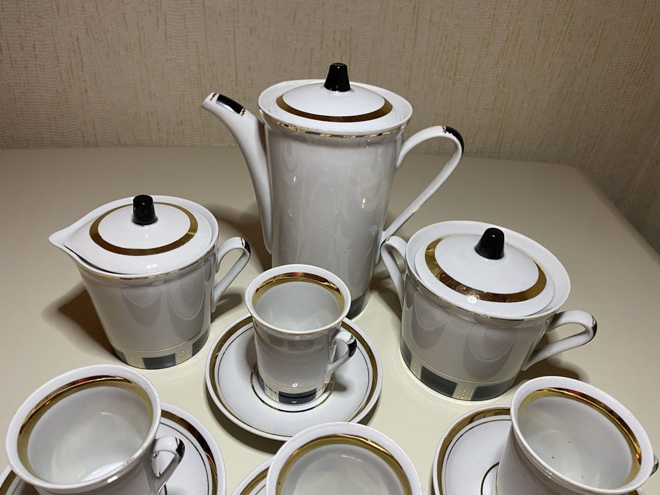 Фарфор, Кофейный сервиз Городница, винтаж