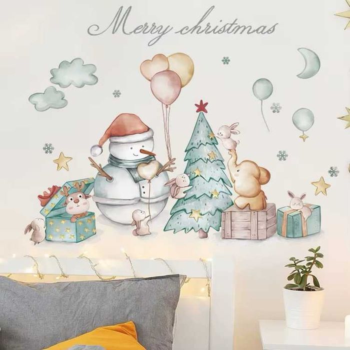 Новорічна наклейка на стіну