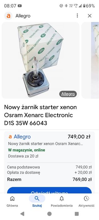 Oryginalny Żarnik starter Xenon D1S 35W