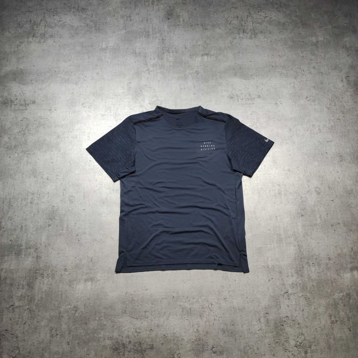 MĘSKA Elegancka PREMIUM Granatowa Koszulka Sport Dri-Fit Nike Running