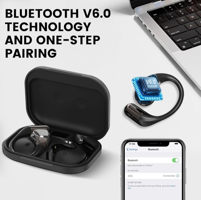 Conyat Słuchawki bezprzewodowe słuchawki douszne Bluetooth 6.0