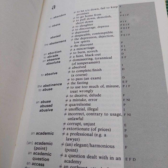 Dictionary of false friends.