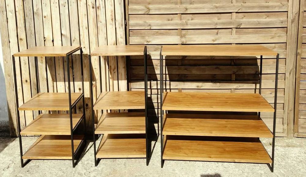 Regał regały półki metalowe loftowe industrialne zestaw