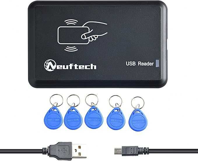 EU-RFID Bezdotykowy Czytnik Kart Identyfikacyjnych USB + 5 Kluczy