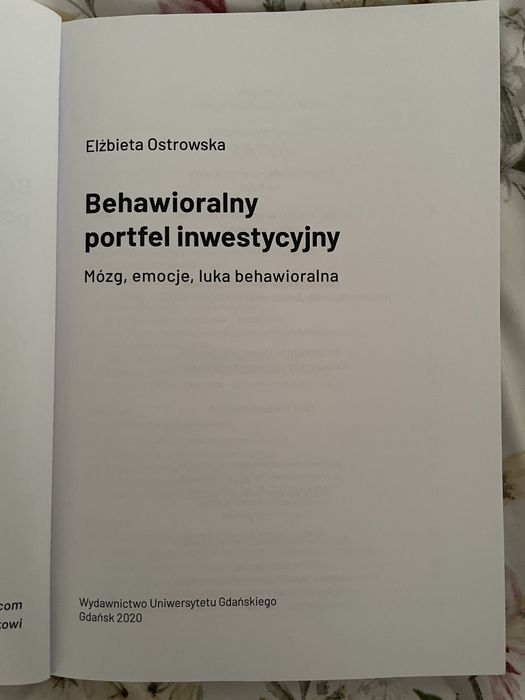 Książka pt. ,,Behawioralny porfel inwestycyjny”