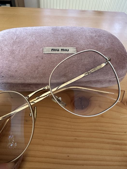 Miu Miu Okulary Oprawki korekcyjne Zloto Logo