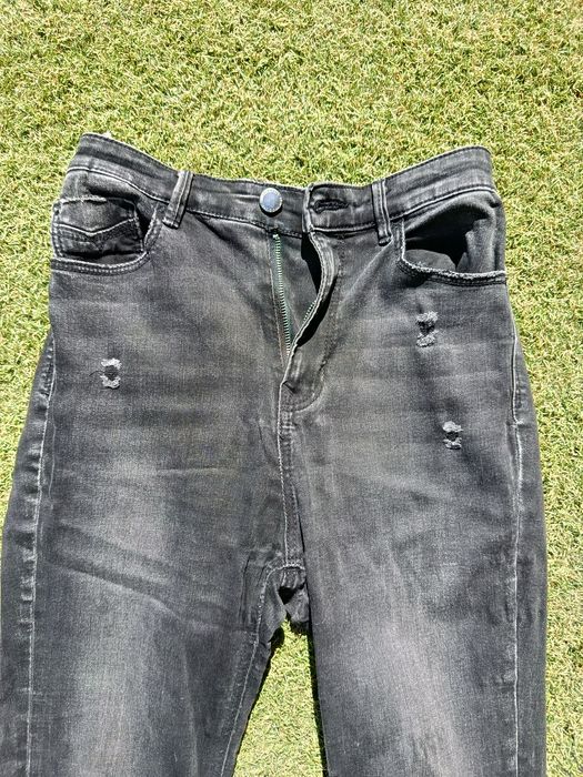 Calças Stradivarius Super High Waist Pretas T38 | Black High Waist Jeans EU 38