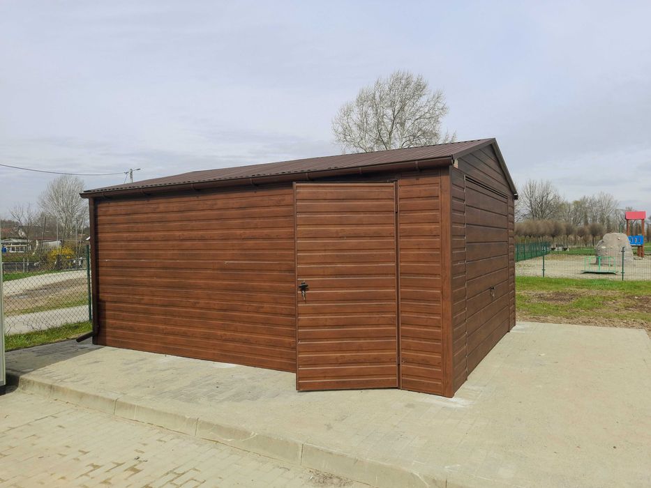 MŁP/ Garaż 4x5 dwuspadowy drewnopodobny
