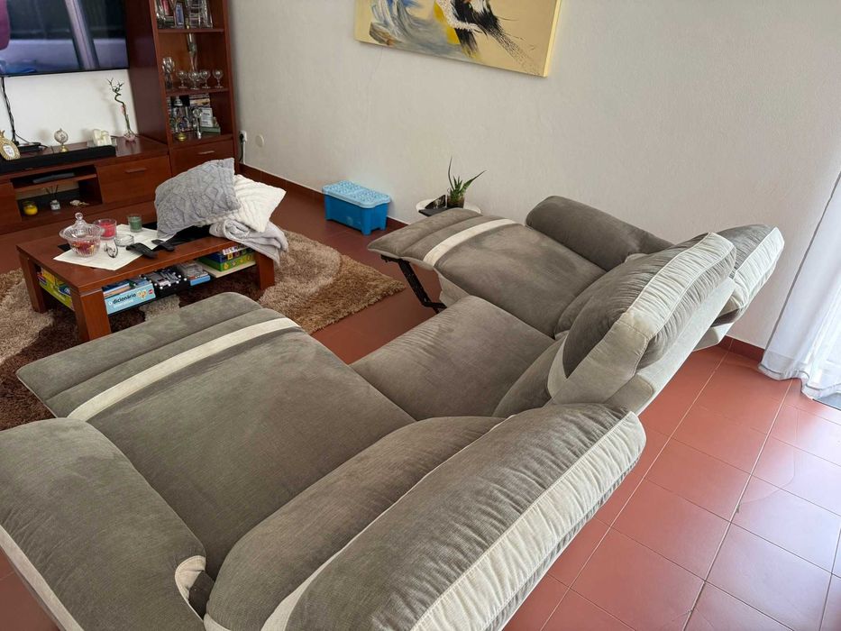 Sofá 3 Lugares Relax Elétrico  Bege 280cm — Novo — €730
