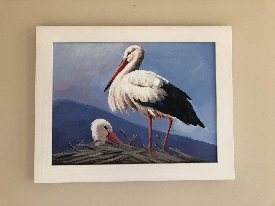 Картина "Лелеки" полотно, олія