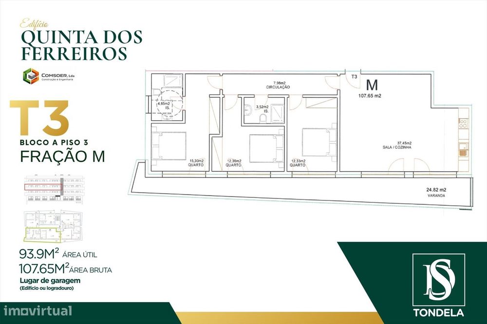 T3 Apartment for Sale in Tondela and Nandufe, Tondela
