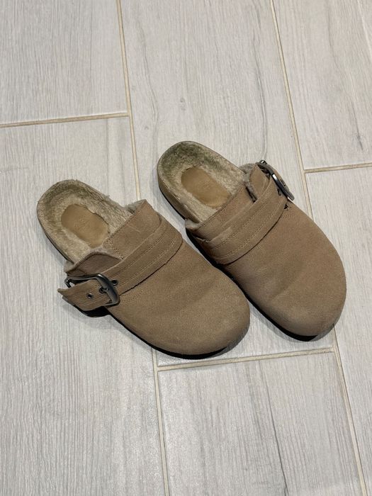 Жіночі клоги ZARA, натуральна замша