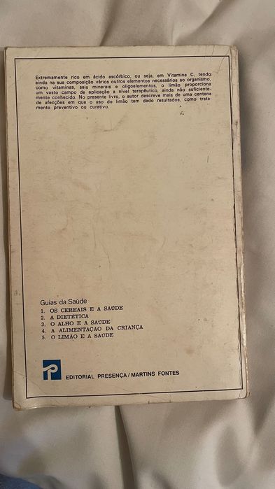Livro o Limão E A Saúde