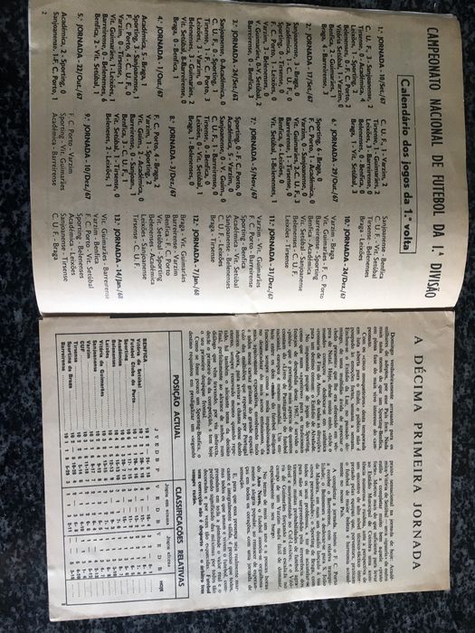 Futebol - Programa de Jogo - Época 1967/1968 - Sporting vs Benfica