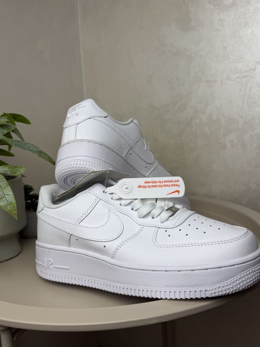 Чоловічі Nike Air Force 1 натуральна шкіра білі В’єтнам 36 37 38 39 41 42 43 44 45