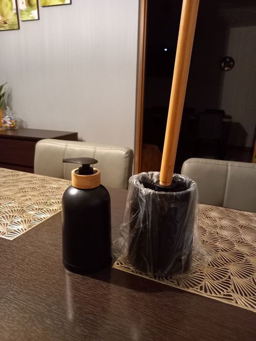 Komplet zestaw do wc czarny