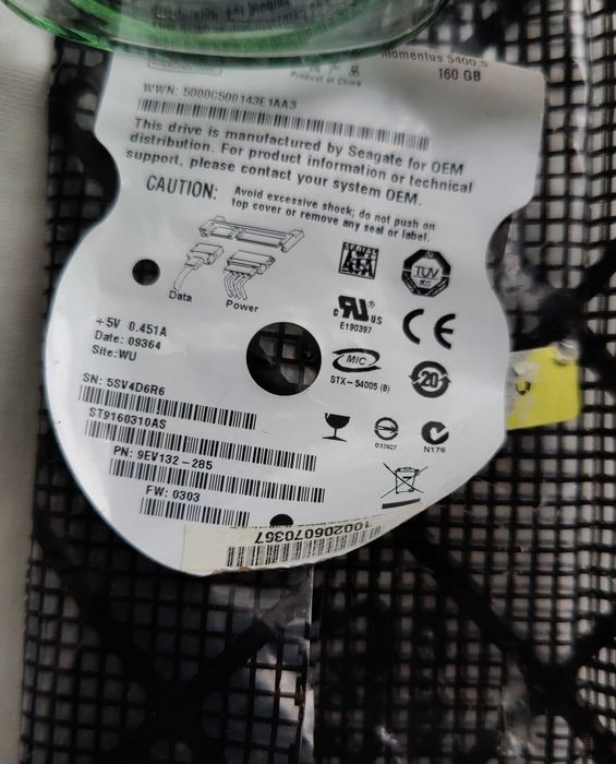 PCB de disco rigido Seagate 160 GB Momentus 5400.5