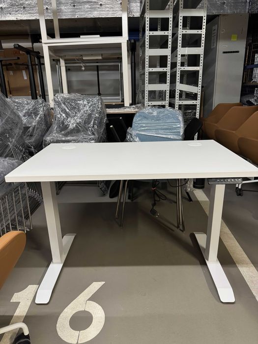 Biurko regulowane elektrycznie - białe 110x65