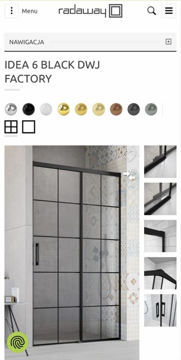 Drzwi prysznicowe 110 wnękowe - Radaway idea black dwj factory